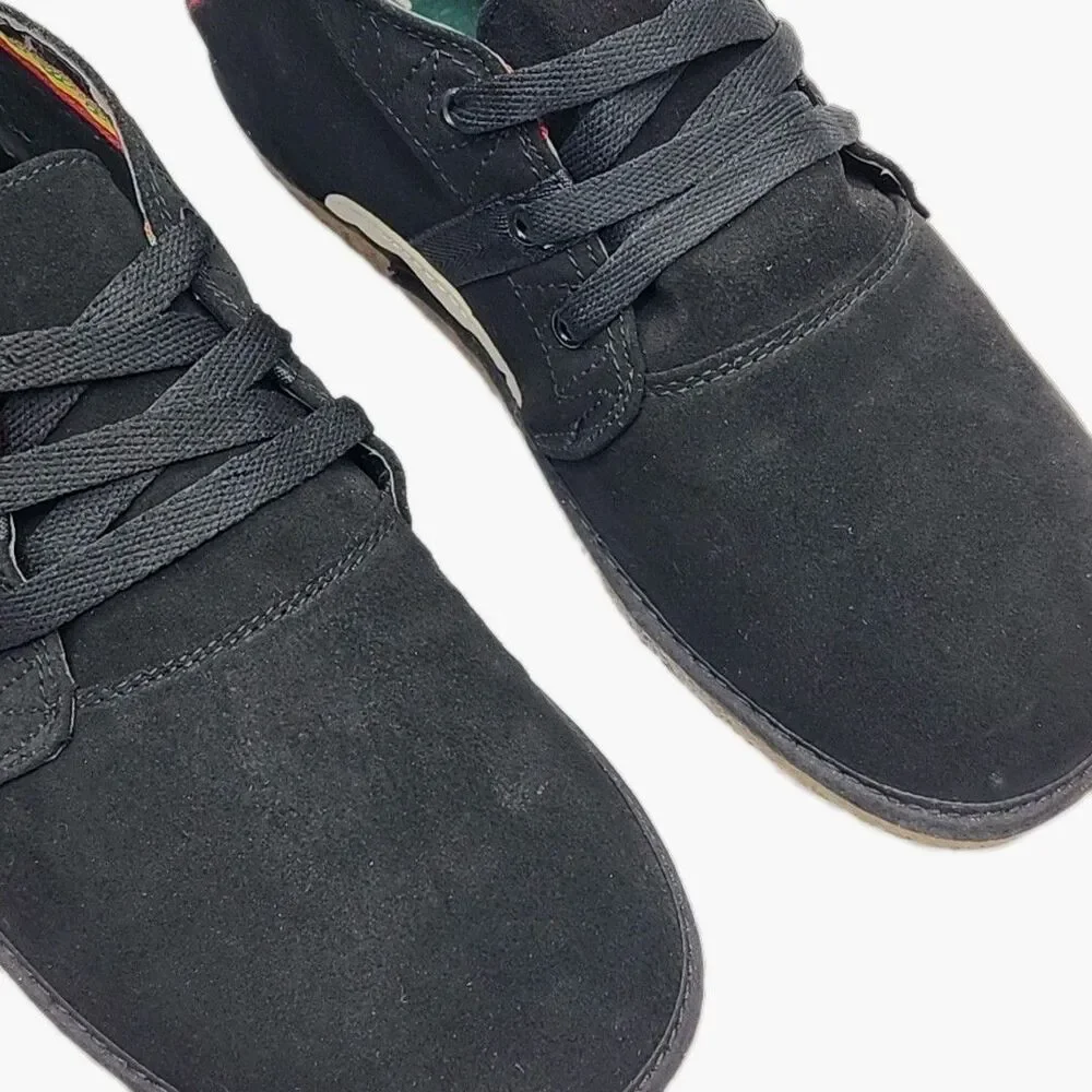 Bob Marley Shoe One Love Rasta Black Suede Men Sz 10 Ankle Chukka NEW